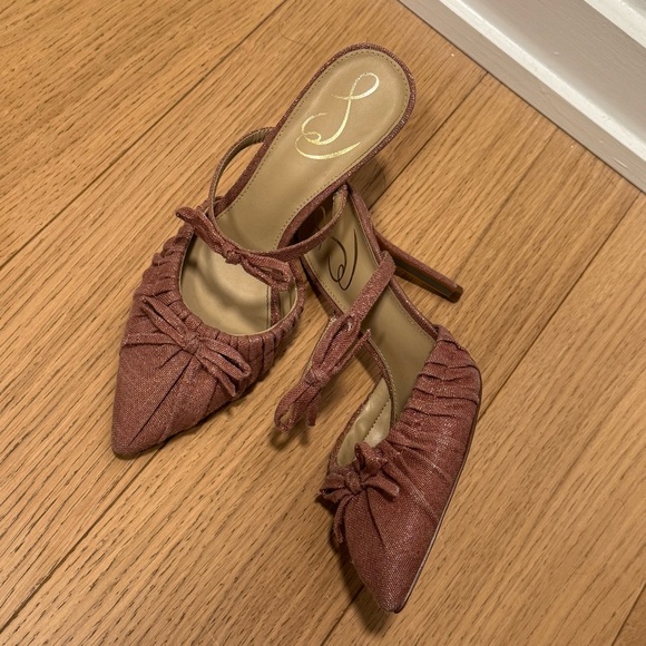 Sam Edelman Scrunch Bow Mule Heels - Picture 1 of 5